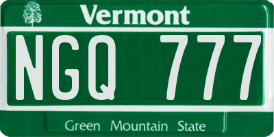 VT license plate NGQ777