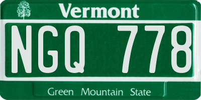 VT license plate NGQ778