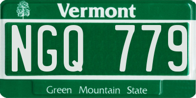 VT license plate NGQ779