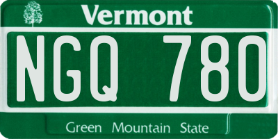 VT license plate NGQ780