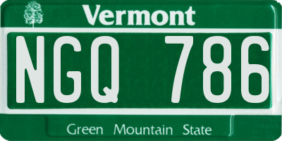 VT license plate NGQ786