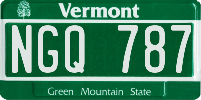 VT license plate NGQ787