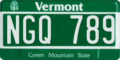 VT license plate NGQ789