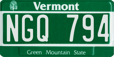 VT license plate NGQ794