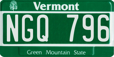 VT license plate NGQ796