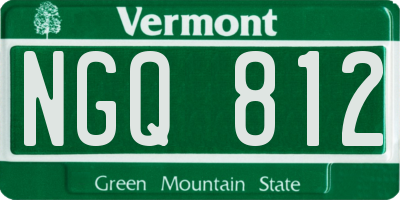 VT license plate NGQ812