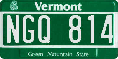 VT license plate NGQ814