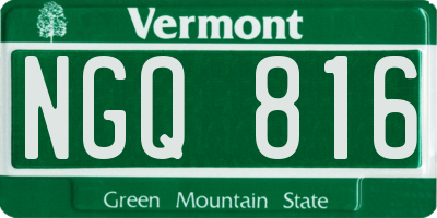 VT license plate NGQ816