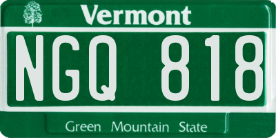 VT license plate NGQ818
