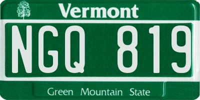 VT license plate NGQ819