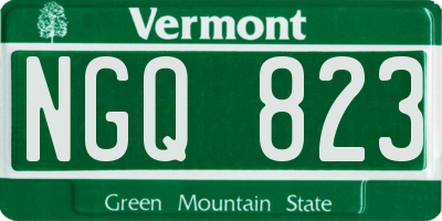 VT license plate NGQ823