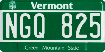 VT license plate NGQ825