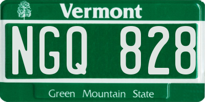 VT license plate NGQ828