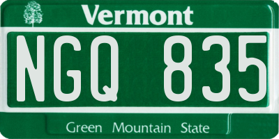 VT license plate NGQ835