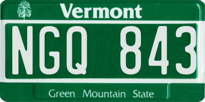 VT license plate NGQ843