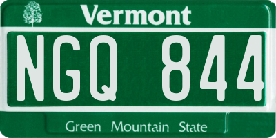 VT license plate NGQ844