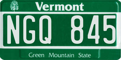 VT license plate NGQ845