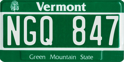 VT license plate NGQ847