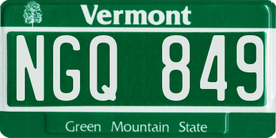 VT license plate NGQ849