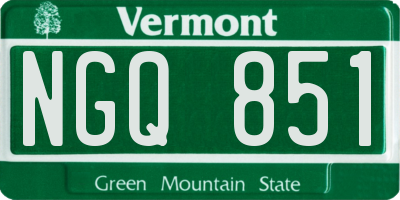 VT license plate NGQ851