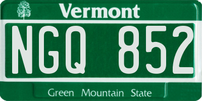 VT license plate NGQ852
