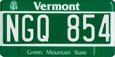 VT license plate NGQ854