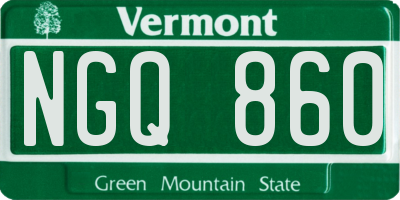 VT license plate NGQ860