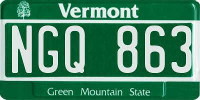VT license plate NGQ863