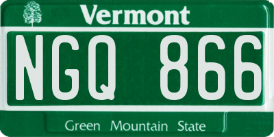 VT license plate NGQ866