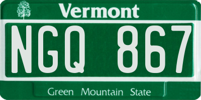 VT license plate NGQ867