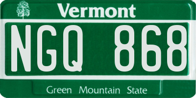 VT license plate NGQ868
