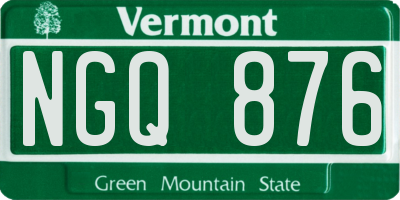 VT license plate NGQ876