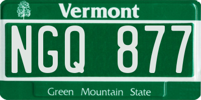 VT license plate NGQ877