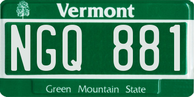 VT license plate NGQ881