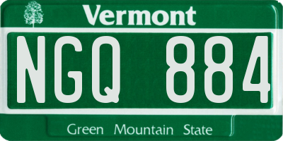 VT license plate NGQ884