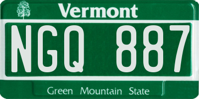 VT license plate NGQ887