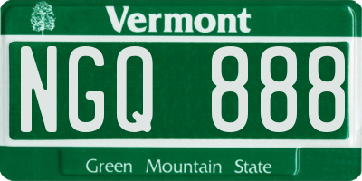 VT license plate NGQ888