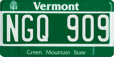 VT license plate NGQ909