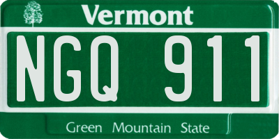 VT license plate NGQ911