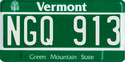 VT license plate NGQ913