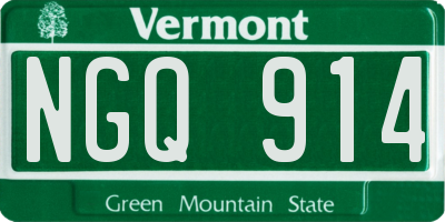 VT license plate NGQ914