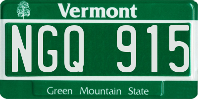 VT license plate NGQ915
