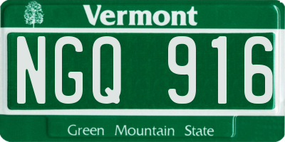 VT license plate NGQ916