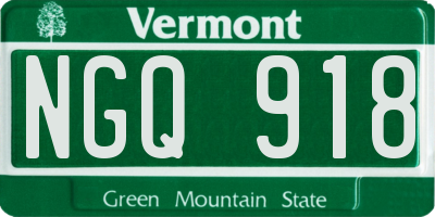 VT license plate NGQ918
