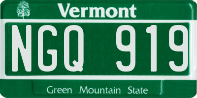 VT license plate NGQ919