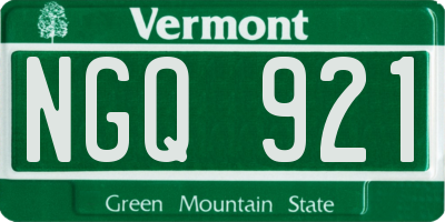 VT license plate NGQ921