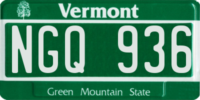 VT license plate NGQ936