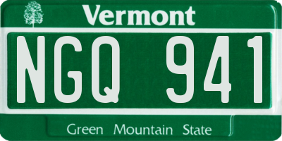 VT license plate NGQ941