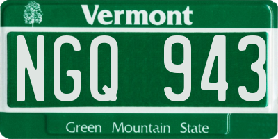 VT license plate NGQ943