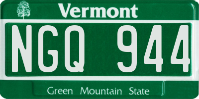 VT license plate NGQ944